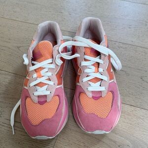 New Balance Orange and Pink Sneakers with White Accents